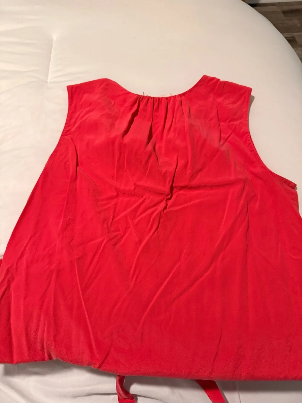 Tory Burch Coral-Red Tie-Neck Sleeveless Swim Coverup